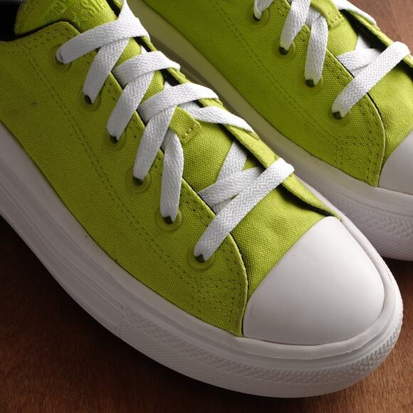 Converse Sneakers Womens SZ 9 Neon Green Move Platform Low Lace Up Casual Shoes - Picture 4 of 13